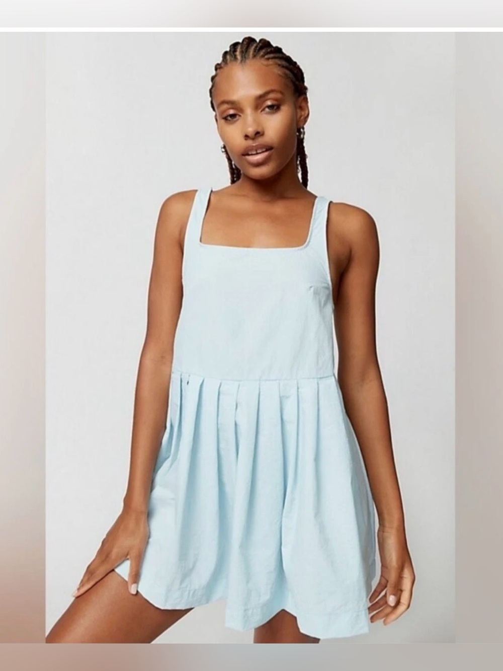 Urban Outfitters New BDG Billie Pleated Mini Dress NWT Women’s Size Medium Blue